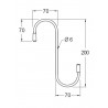 Hak S 200mm pojedynczy do zawieszania ref. 376 wielofuncyjny w kształcie S