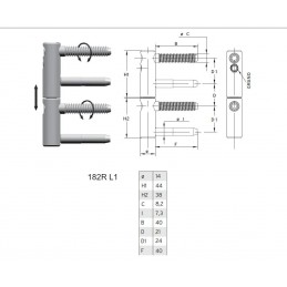 Zawias wkręcany LF 82-14mm z regulacją cynkowany