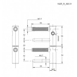 Zawias wkręcany fi. 20mm z regulacją cynkowany LF 82