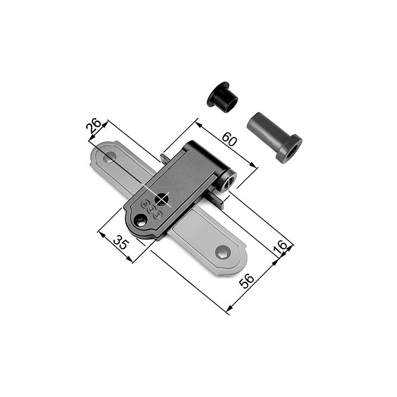 Zawias ABACO 16X0 60x56x35 AGB czarny