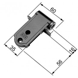 Zawias narożny sreb mat AGB