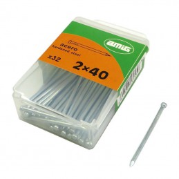 Gwóźdź do betonu 2x40 mm płaski łeb stalowy cynkowany 32 sztuki