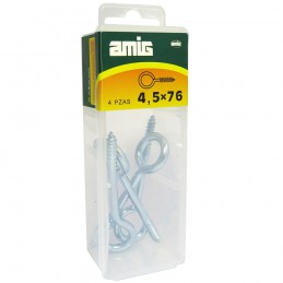 Haczyk wkręcany 4,5x76mm oczko 14mm cynkowany 4szt.