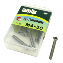 Śruba M4x30mm z łbem płaskim DIN965 inox 8 szt.