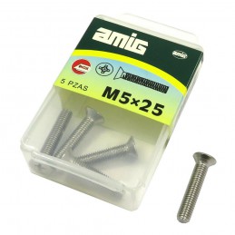 Śruba M5x25mm z łbem płaskim DIN965 inox 5 szt.