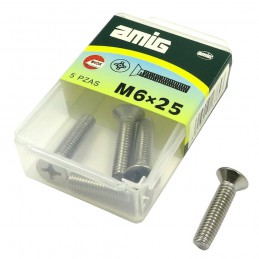 Śruba M6x25mm z łbem płaskim DIN965 inox 5 szt.