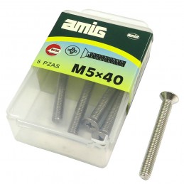 Śruba M5x40mm z łbem płaskim DIN965 inox 5 szt.