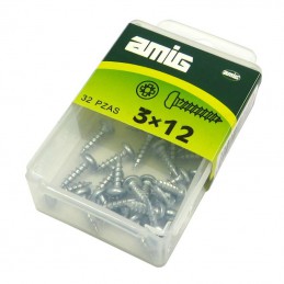 Wkręty 3x12mm cynkowane łeb walcowy PZ 32szt.