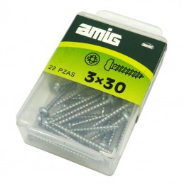 Wkręty 3x30mm cynkowane łeb walcowy PZ 22szt.