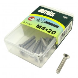 Śruba M4x20mm z łbem płaskim DIN965 inox 9 szt.