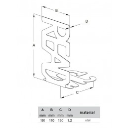 Podpórka do książek stalowa biała 190x110mm mod. READING