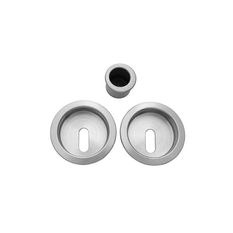 Uchwyty wpuszczane na klucz okrągłe 60mm chrom satyna SCIVOLA-G + uchwyt na palec