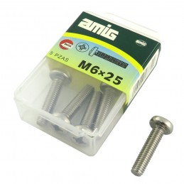 Śruba M6x25mm inox łeb walcowy PH DIN7985 5szt.