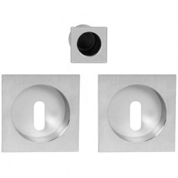 Uchwyty wpuszczane na klucz kwadrat 60x60mm chrom satyna SCIVOLA-G + uchwyt na palec