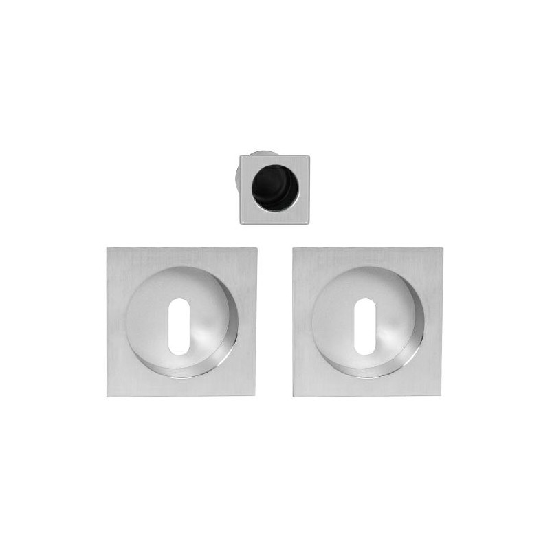 Uchwyty wpuszczane na klucz kwadrat 60x60mm chrom satyna SCIVOLA-G + uchwyt na palec