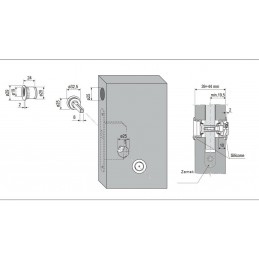 Uchwyt wpuszczany okrągły 32,5mm do WC + uchwyt na palec mosiądz mod. SCIVOLA-Q Venti5
