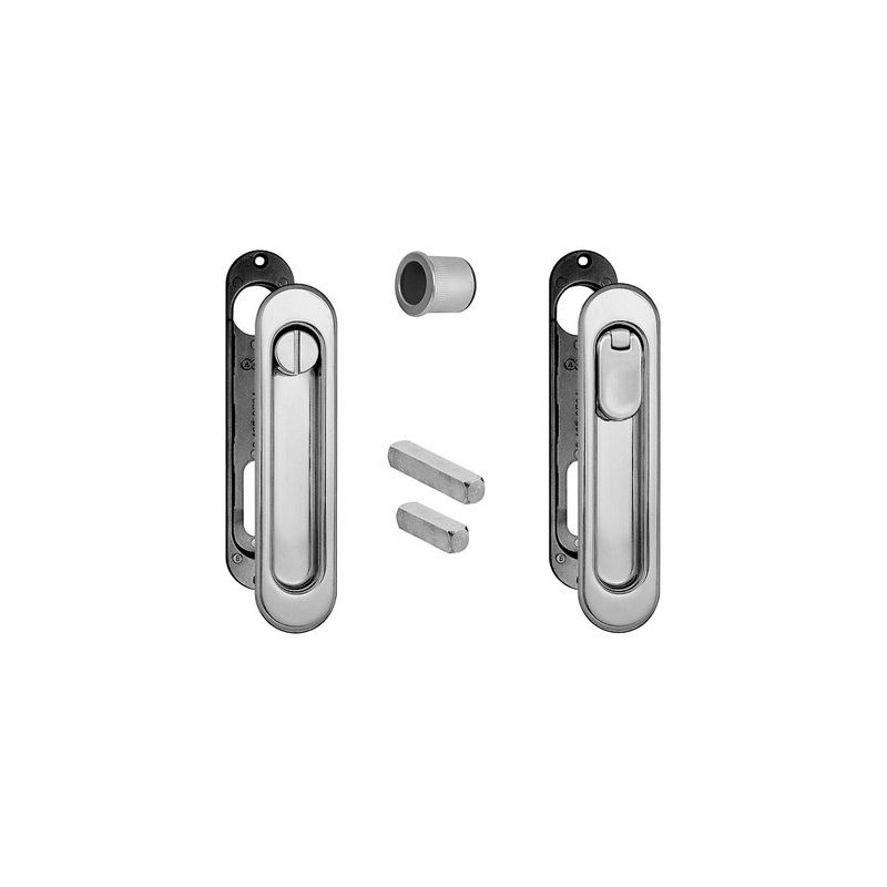 Uchwyty wpuszczane do WC owalne 152x36 chrom połysk SCIVOLA-R + uchwyt na palec