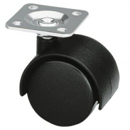 Kółko nylonowe 40mm skrętne na płytce czarne mod.1500