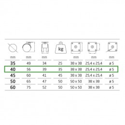 Kółko nylonowe 40mm obrotowa płytka czarne mod.1500