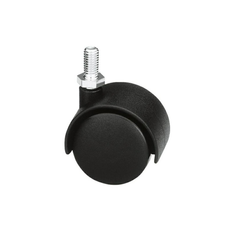 Kółko nylonowe skrętne 35mm wkręcane gwint M6 czarne mod. 1501