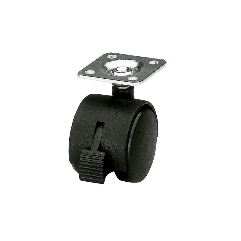 Kółko nylonowe 40mm z hamulcem skrętne na płytce czarne mod. 1504