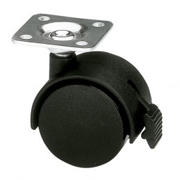 Kółko nylonowe 40mm z hamulcem skrętne na płytce czarne mod. 1504