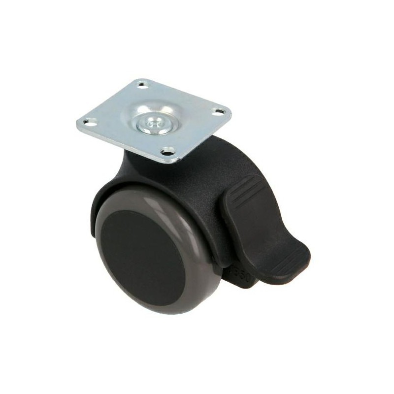 Kółko z poliuretanu 50mm skrętna płytka hamulec 50kg mod. 1506