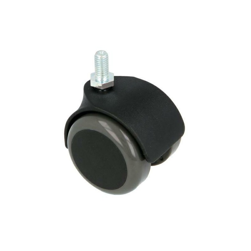 Kółko z poliuretanu 50mm sworzeń gwint M8x15mm nylon szaro-czarne mod.1507