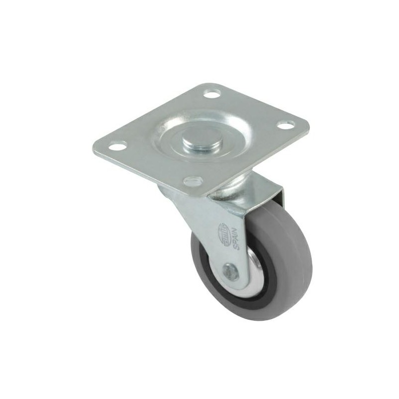 Kółko gumowe 60mm skrętne na płytce szare mod. 2502