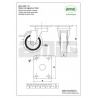 Kółko gumowe 50mm skrętne na płytce z hamulcem 22kg szare mod.2503
