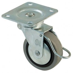 Kółko gumowe 60mm skrętne na płytce z hamulcem szare mod.2503
