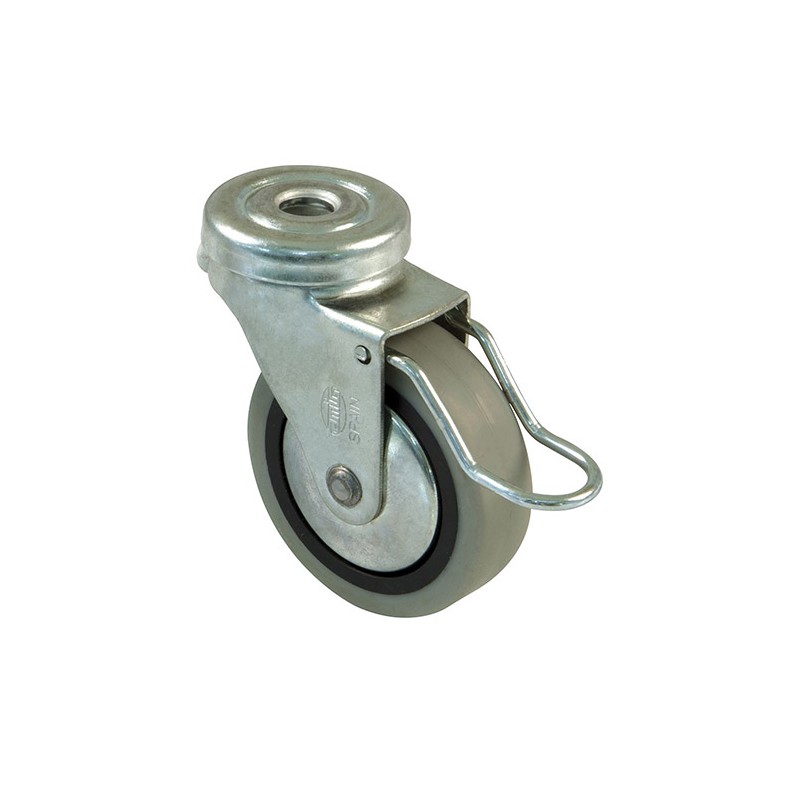 Kółko gumowe 50mm otwór 10,4mm hamulec szare 25kg mod.2505