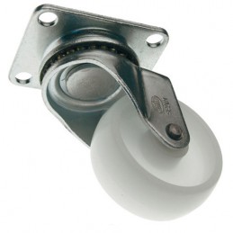 Kółko z poliamidu 40mm skrętne na płytce białe mod. 2512