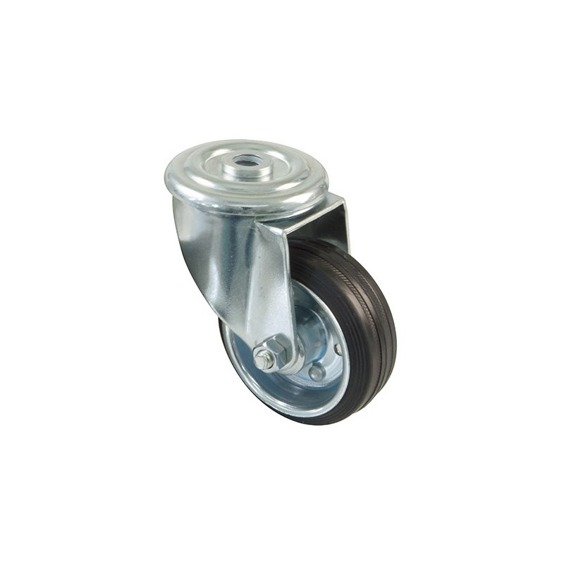 Kółko gumowe 80mm otwór 12,5mm czarne 70kg mod.2524