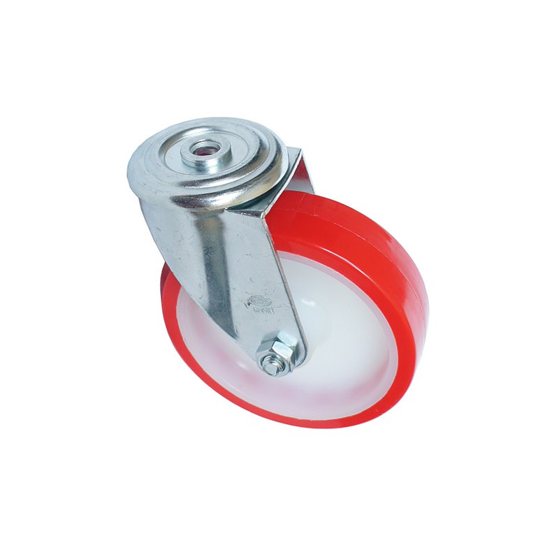 Kółko poliuretanowe 125mm otwór 12,5mm czerwone 170kg mod.2541