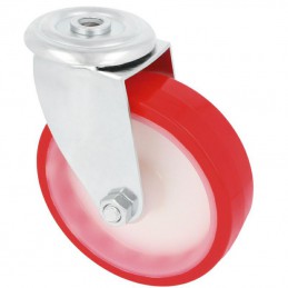 Kółko poliuretanowe 125mm otwór 12,5mm czerwone 170kg mod.2541
