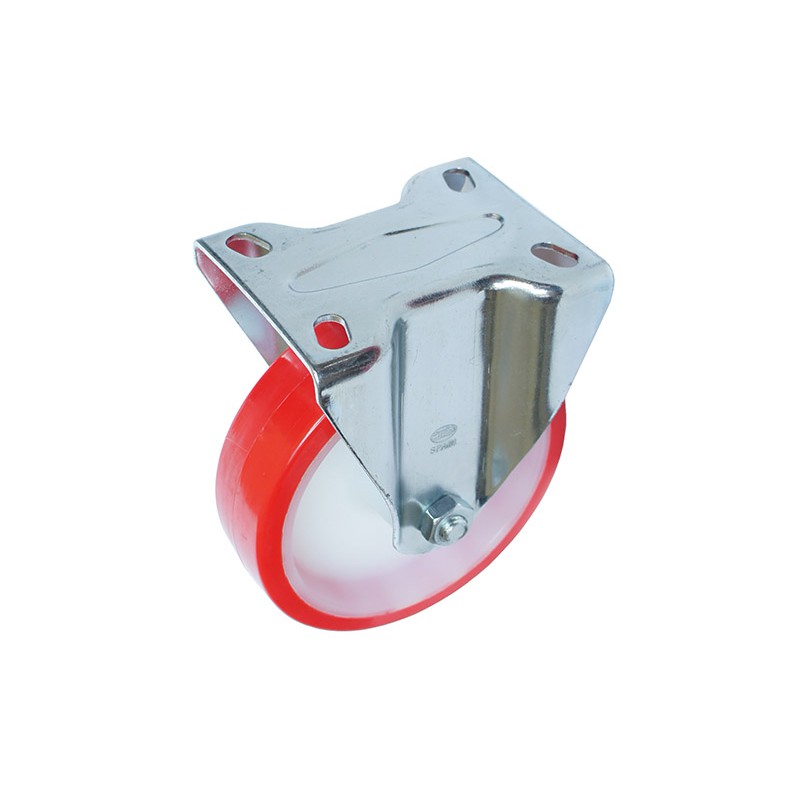 Kółko poliuretanowe 125mm stała płytka czerwone 170kg mod.2542