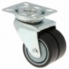 Kółko gumowe podwójne 50mm obrotowa płytka 90kg mod.2514