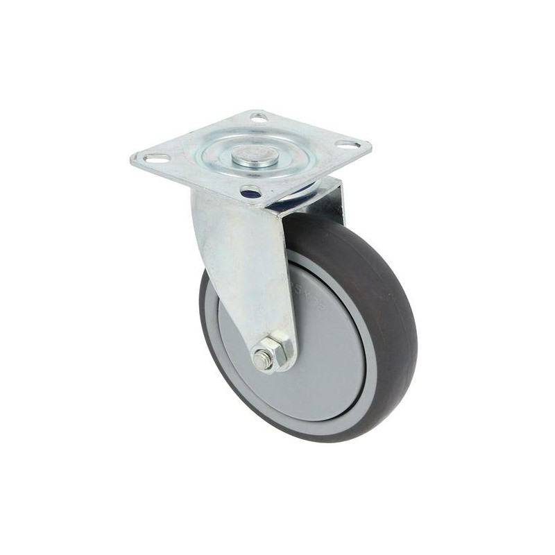 Kółko gumowe 100mm obrotowa płytka szare 110kg mod.2530