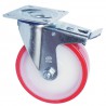 Kółko poliuretanowe 125mm obrotowa płytka hamulec czerw 170kg mod.2540