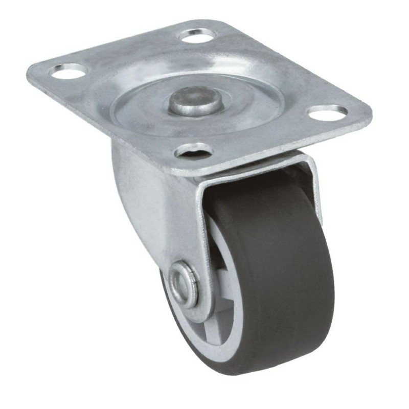 Kółko gumowe 25mm obrotowa płytka szare 45kg mod. 1309