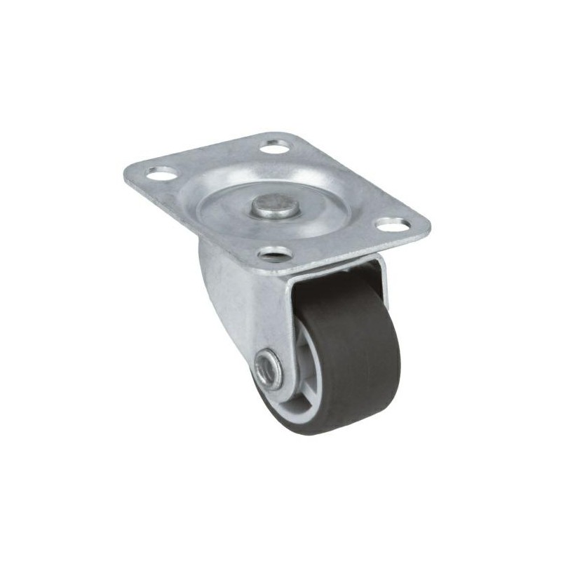 Kółko gumowe 30mm skrętne na płytce szare 45kg mod.1309