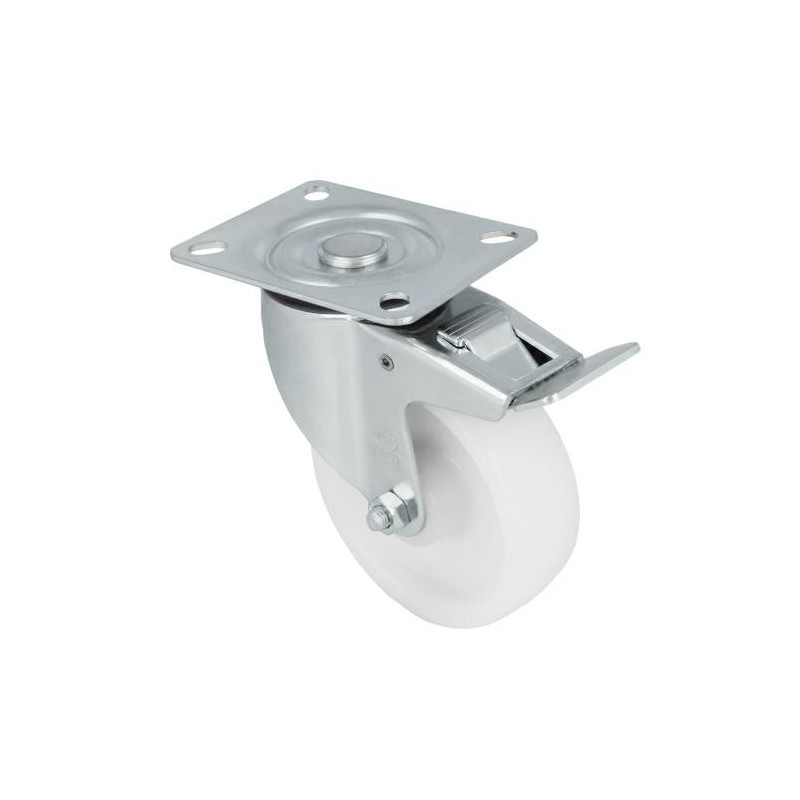 Kółko nylonowe 100mm z hamulcem obrotowa płytka 200kg mod. 2550