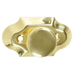 Gałka z szyldem mosiężna 60x34mm meblowa mod.27