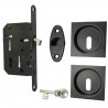 Zamek hakowy na klucz 50mm czarny + rozety kwadrat mod. Scivola Tre Class
