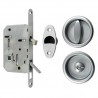 Zamek hakowy łazienkowy 50mm chrom mat + rozety okrągłe mod. Scivola Tre Class