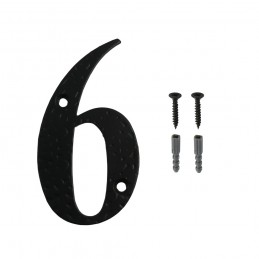 Cyfra 6 czarna 10cm - blister