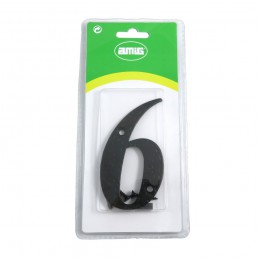 Cyfra 6 czarna 10cm - blister