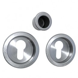 Uchwyty wpuszczane na wkładkę okrągłe 60mm chrom satyna SCIVOLA-K + uchwyt na palec