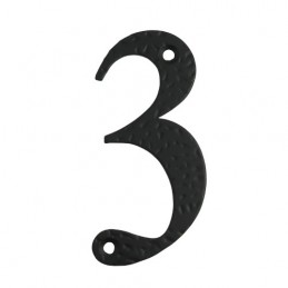 Cyfra 3 czarna 10cm przykręcana